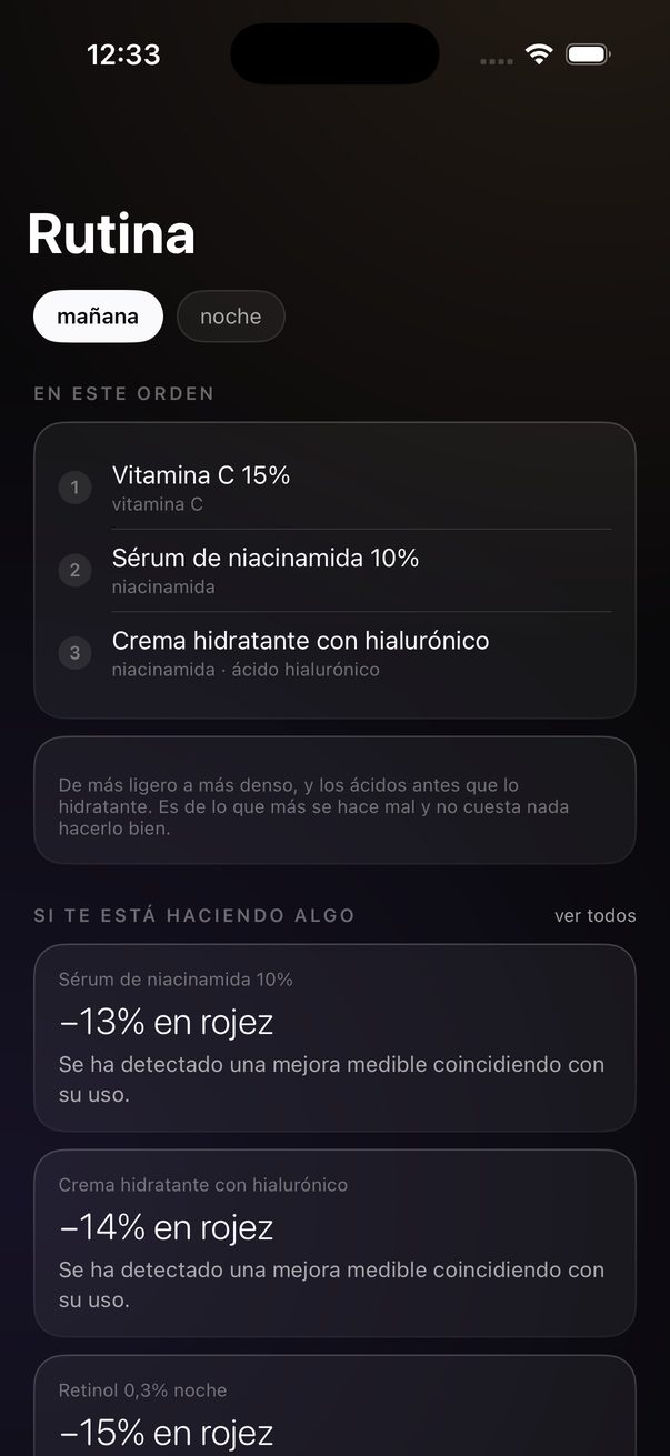 Rutina en orden con veredictos por producto